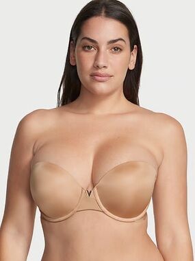 Invisible by Victorias Secret Strapless Nude Underwire Bra Beige size 36DD